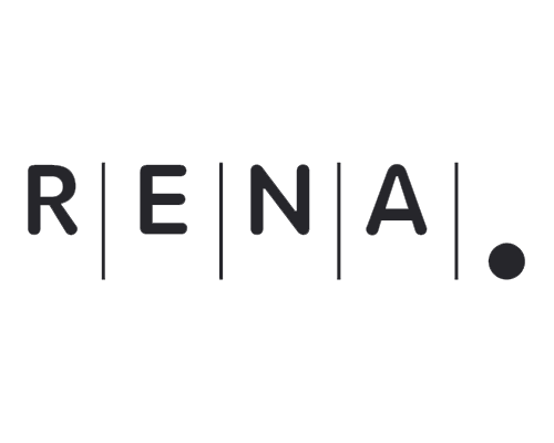 schwarz weiss logo des Unternehmens Rena